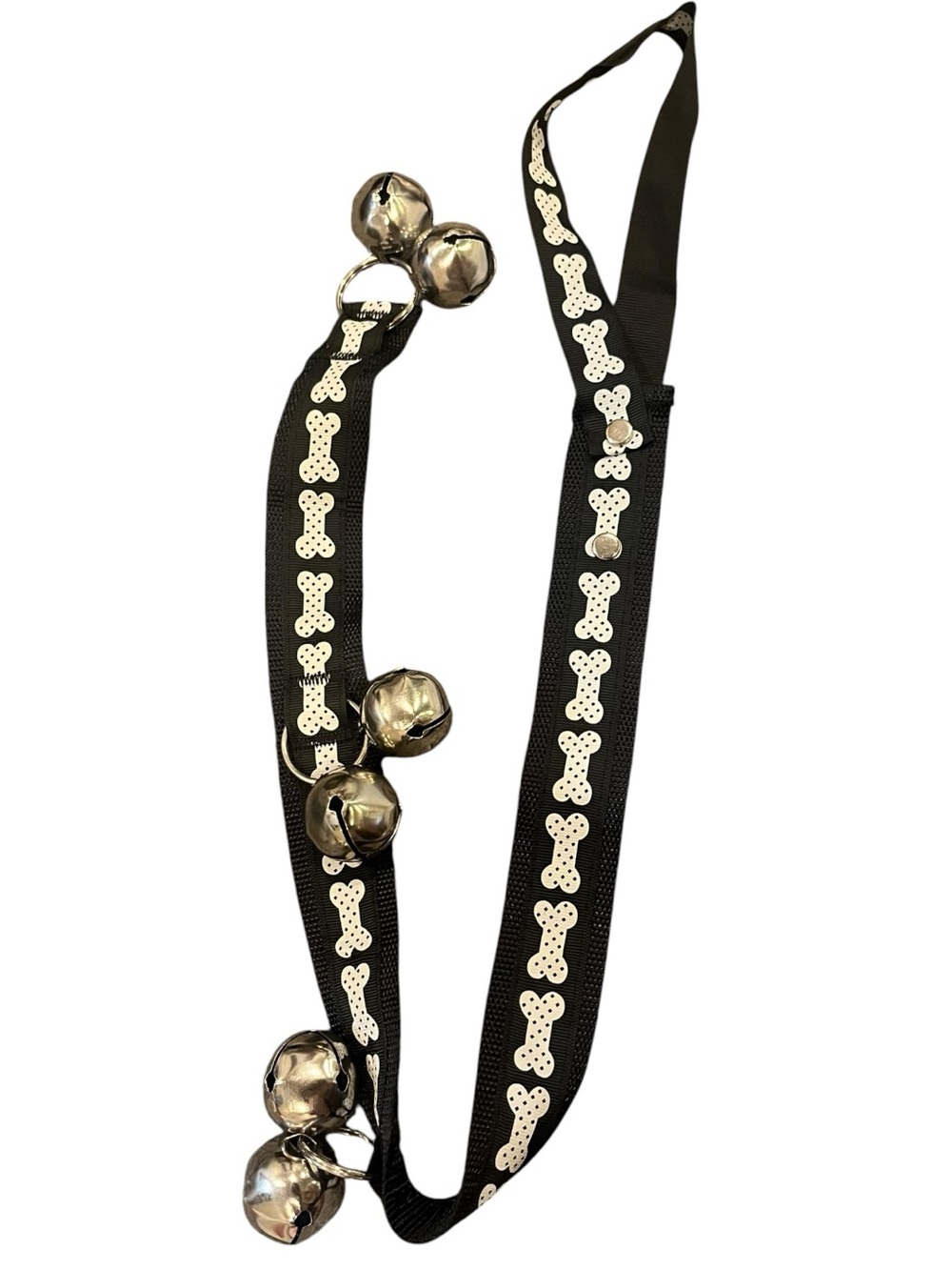 Black Bone-Print Jingle Bell Strap for Dogs NWOT